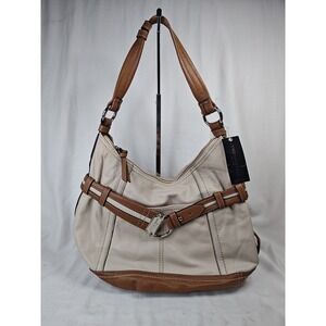 Tignanello Sand Cognac Leather Soft Cinch Hobo Shoulder Bag Purse NWT T85610 New